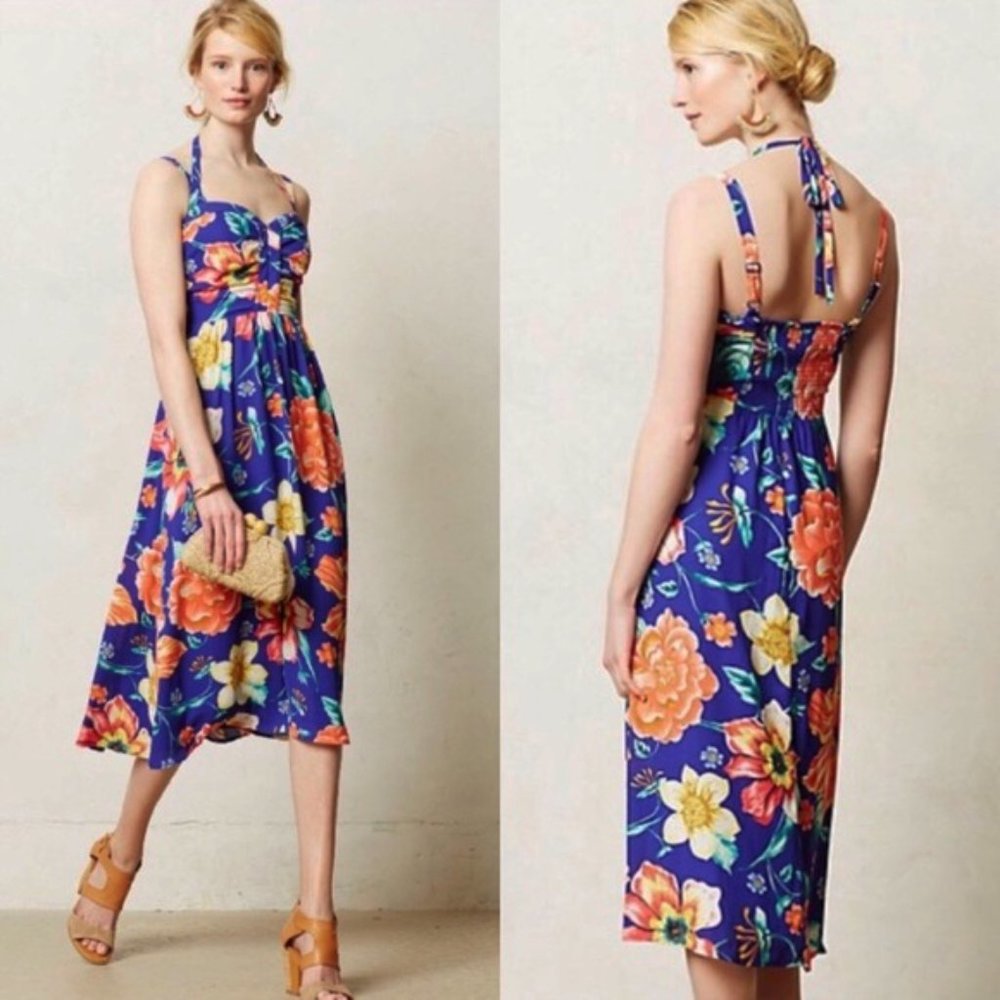 Moulinette Soeurs for Anthropologie | Blue Floral Annona Dress